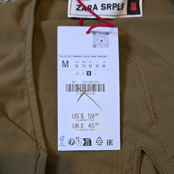 Zara Surplus Khaki Halter Neck Bodysuit New With Tags Size Medium - Picture 2 of 7